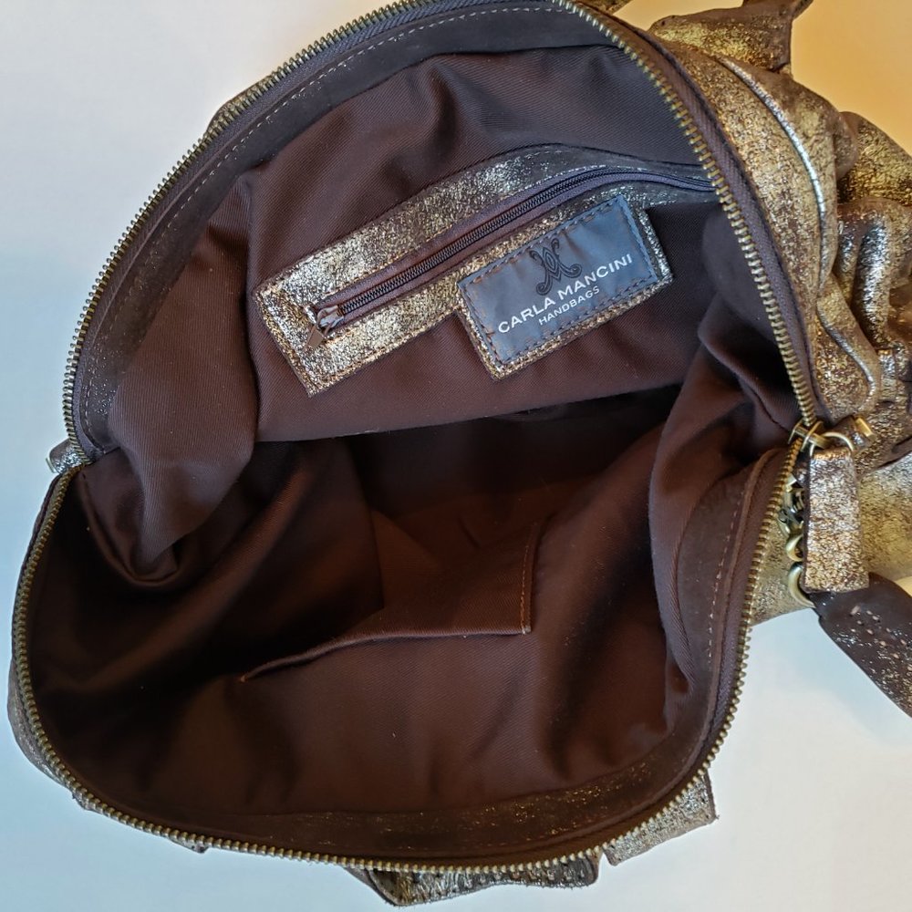 NWT SILVERADO SATCHEL, Vintage Metallic Leather with bold whipstitch detailing. - Picture 13 of 17